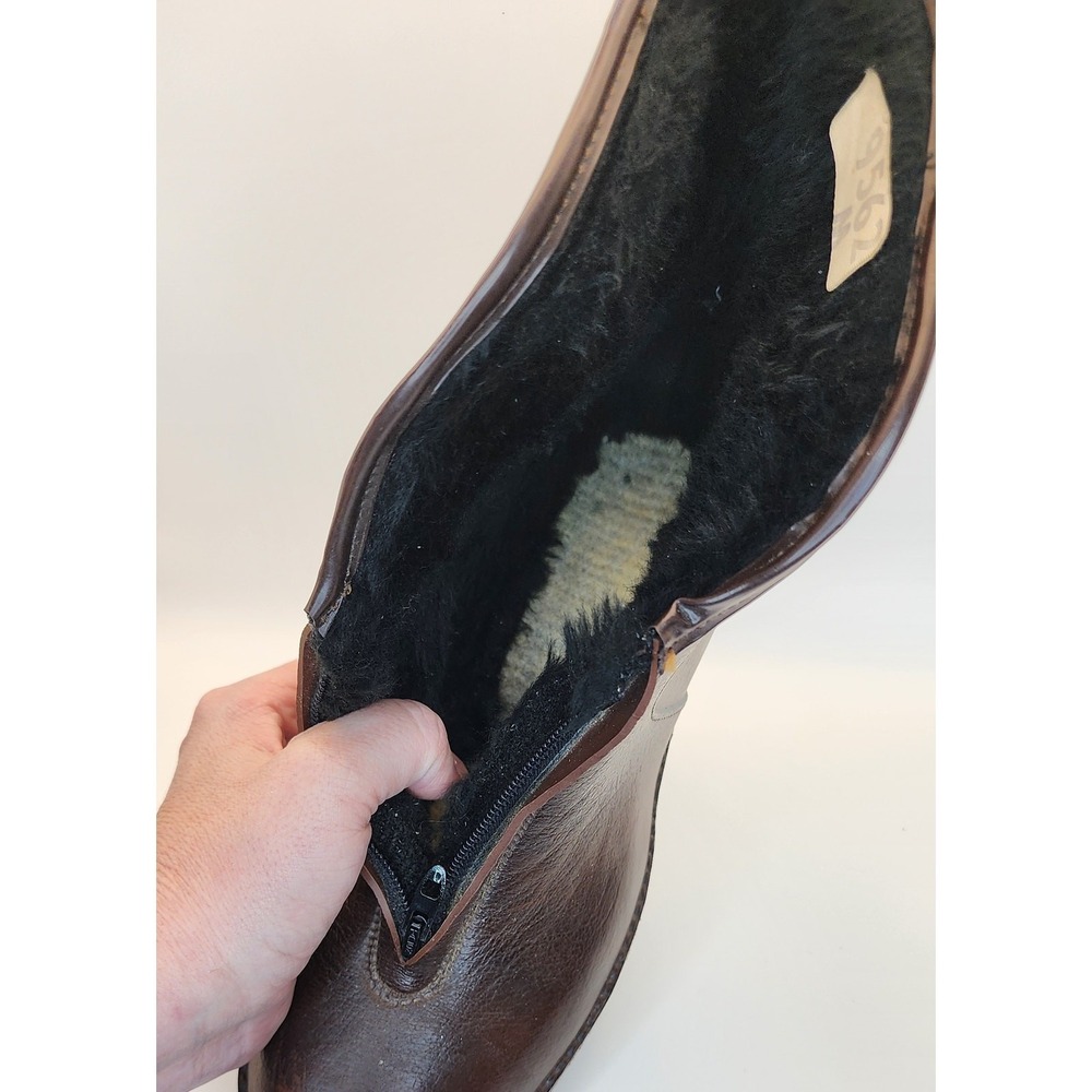 Women's Brown Rubber Waterproof Short Boots Front Zip Lined Size 9 - Picture 8 of 10